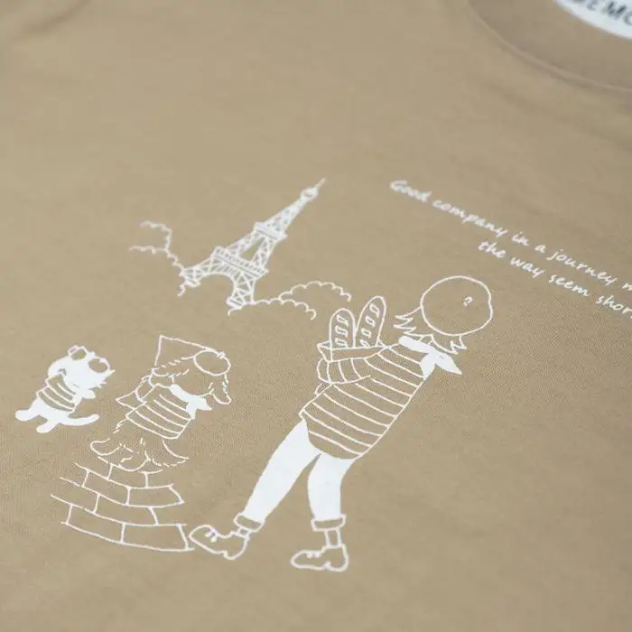 《3》【KEYMEMORY 鎌倉】トラベルイラストTシャツ BEIGE