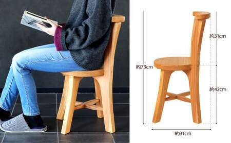 077-1116x1 杉の椅子 1脚 イス 木製 ハンドメイド ウッドチェア