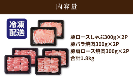 豚肉 焼肉・しゃぶしゃぶ詰め合わせ1.8㎏ _K18_0041_5