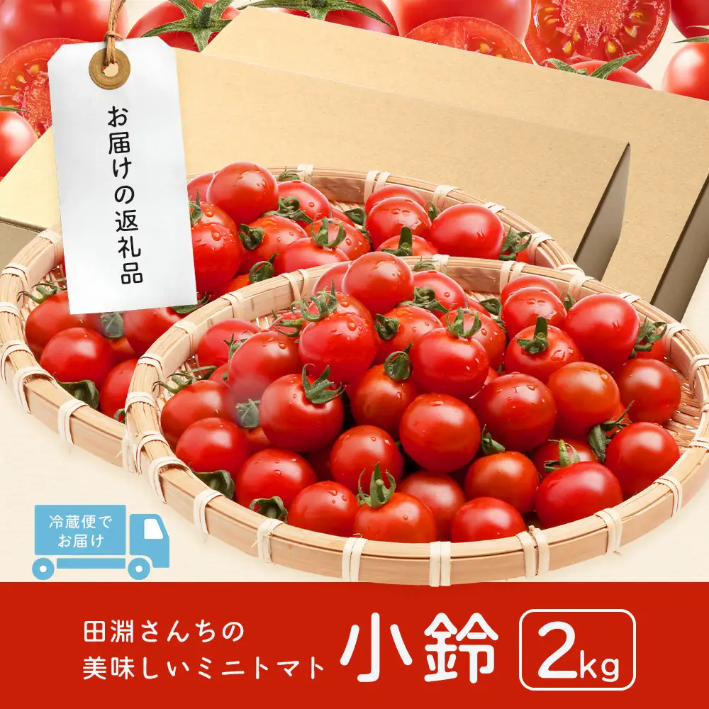 田淵さんちの美味しいミニトマト 小鈴約2kg（1.0kg×2箱） GP-709| 野菜 トマト ミニトマト 産地直送 ミニトマト 新鮮 トマト 南大隅町産 ミニトマト おいしい ミニトマト