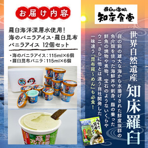 海洋深層水使用！ バニラアイス・羅臼昆布バニラアイス 12個セット ｜ 北海道 