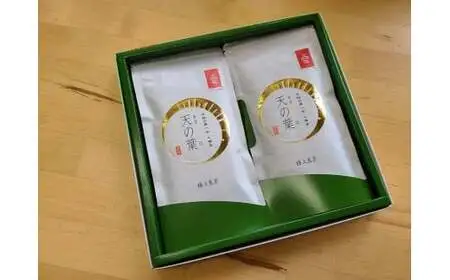 【ギフト用】奥八女上陽茶　極上煎茶「天の葉」100ｇ×2本セット箱 178-002-GFT