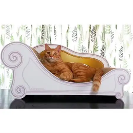 猫のおしゃれ爪とぎソファー「カリカリーナ Basic」ゴールドイエロー　スタンダードサイズ　1点【1512595】