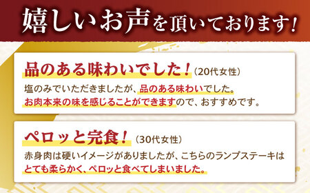 【3回定期便】【贅沢赤身セット】 モモ ステーキとランプ ステーキ 総計600g (150g×4枚) / モモステーキ ランプステーキ 長崎和牛 A5ランク / 諫早市 / 野中精肉店 [AHCW017]