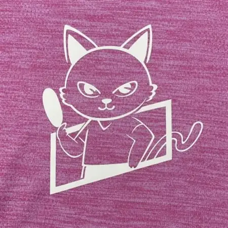 JTTA公認　卓球ユニフォーム【男女兼用(ドライ):140サイズ】ねこ　ピンク_装飾品・工芸品  洋服 _【1514509】