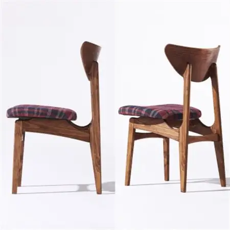 Karl Dining Chair ガルボ タータンレッド ダークブラウンフレーム【SWOF】_雑貨・日用品 椅子・チェア・ソファ 家具・インテリア _【1487539】