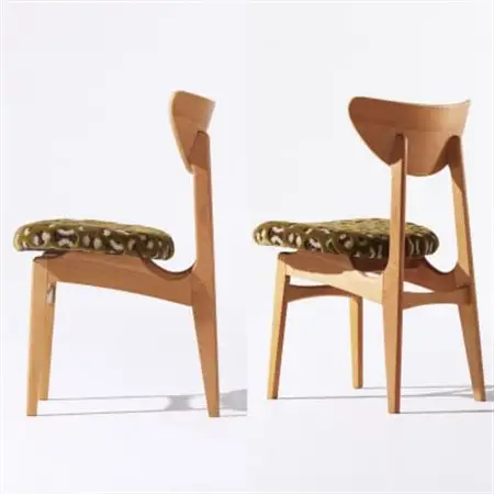 Karl Dining Chair モコ グリーン ミディアムブラウンフレーム【SWOF】_雑貨・日用品 椅子・チェア・ソファ 家具・インテリア _【1487574】