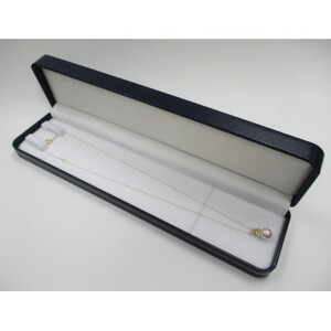 K18YG　あこや真珠（7.5-8mm珠）ダイヤモンド入りペンダント（27）