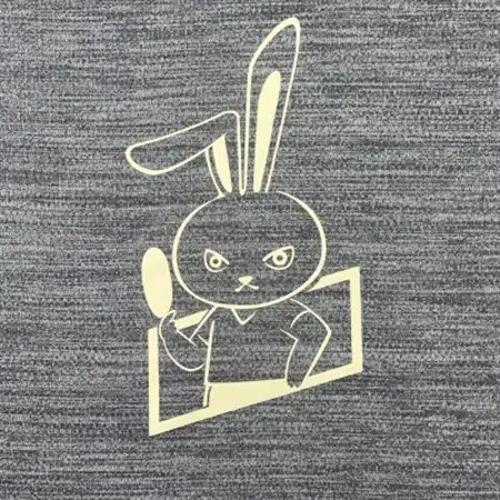 JTTA公認　卓球ユニフォーム【男女兼用(ドライ):XLサイズ】うさぎ　チャコール_装飾品・工芸品  洋服 _【1515873】