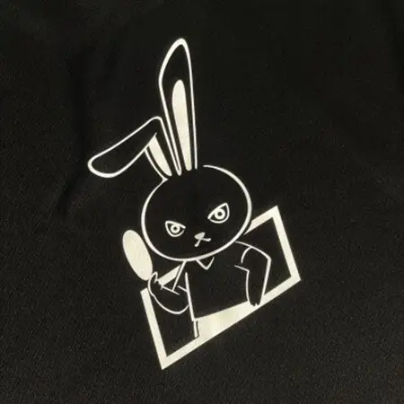 JTTA公認　卓球ユニフォーム【男女兼用(ドライ):150サイズ】うさぎ　ブラック_装飾品・工芸品  洋服 _【1515902】