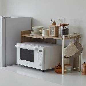 伸縮レンジ上ラック　RRS-733　ライトナチュラル/ホワイト