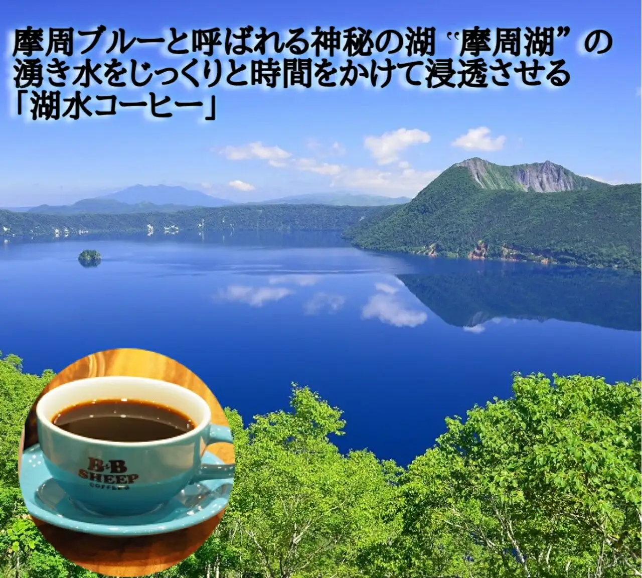 3761.摩周湖の水を使った　湖水コーヒー（粉or豆） 100g×2袋　珈琲　粉