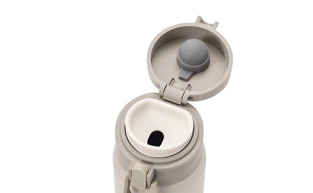 水筒 500ml マグボトル ステンレス アイボリー アイリスオーヤマ SKB-O500 保冷 保温 飲みやすい ワンタッチ マイボトル おしゃれ シンプル オフィス 通勤 通学 軽量 軽い 