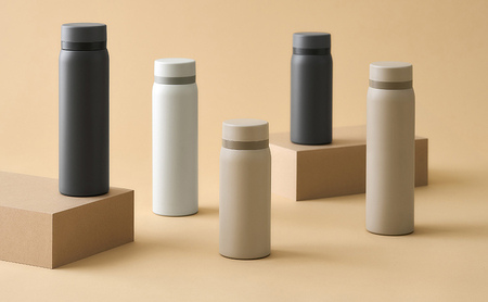 水筒 350ml マグボトル ステンレス ベージュ アイリスオーヤマ SKB-S350 保冷 保温 飲みやすい スクリュー マイボトル おしゃれ シンプル オフィス 通勤 通学 軽量 軽い 