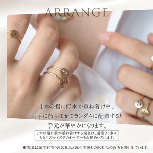 K10YG 「C4LL ME」カスタム ネームリング　誕生石なし2個セット [h170]