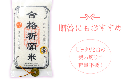 合格祈願米 コシヒカリ 真空米 2合 ( 300g ) × 2個 【令和7年産】 受験 御利益 ご祈祷 合格 合格祈願 小分け 使い切り 5000円 ５０００円以下 福島県 大玉村