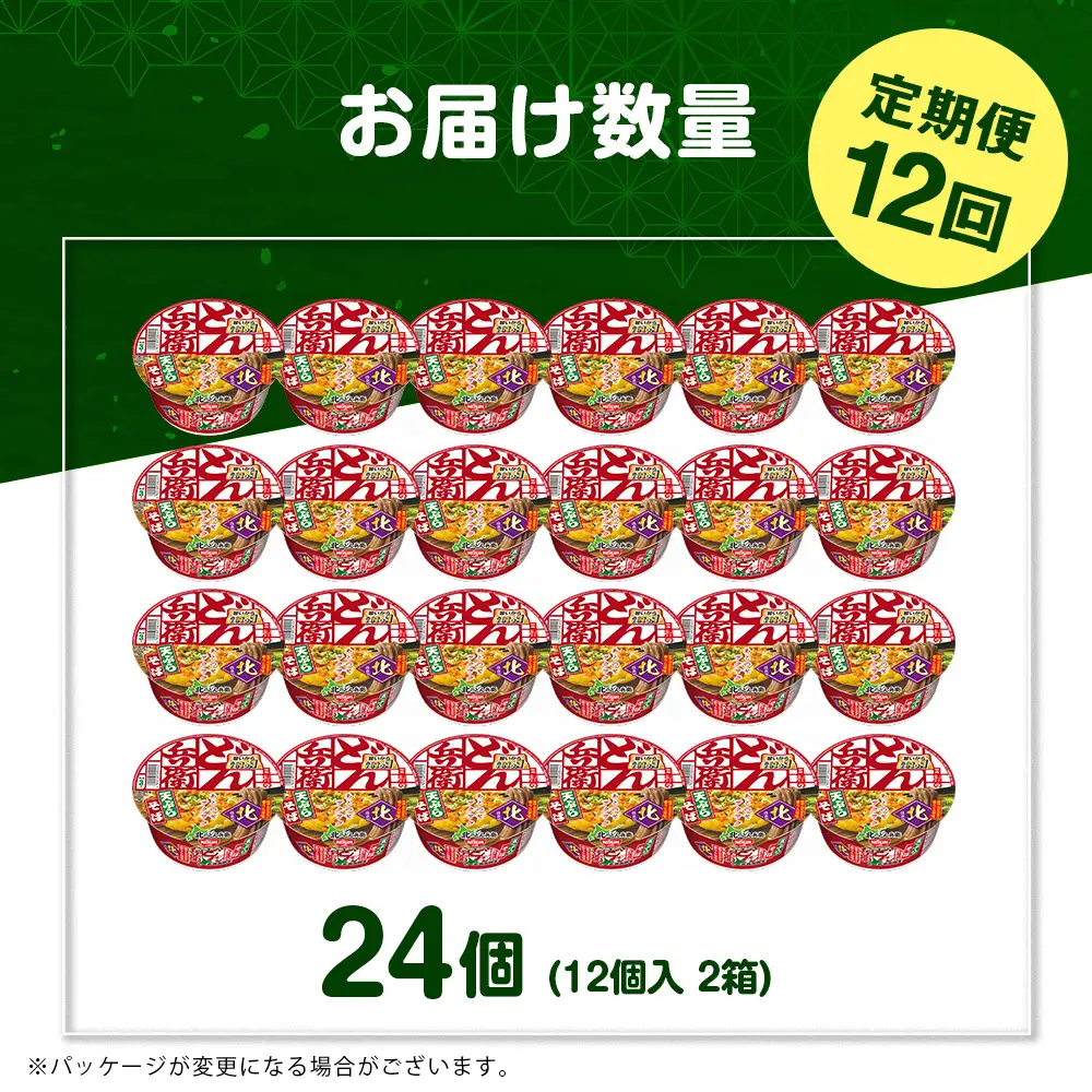【定期便12カ月】日清 北のどん兵衛 天ぷらそば [北海道仕様]24個