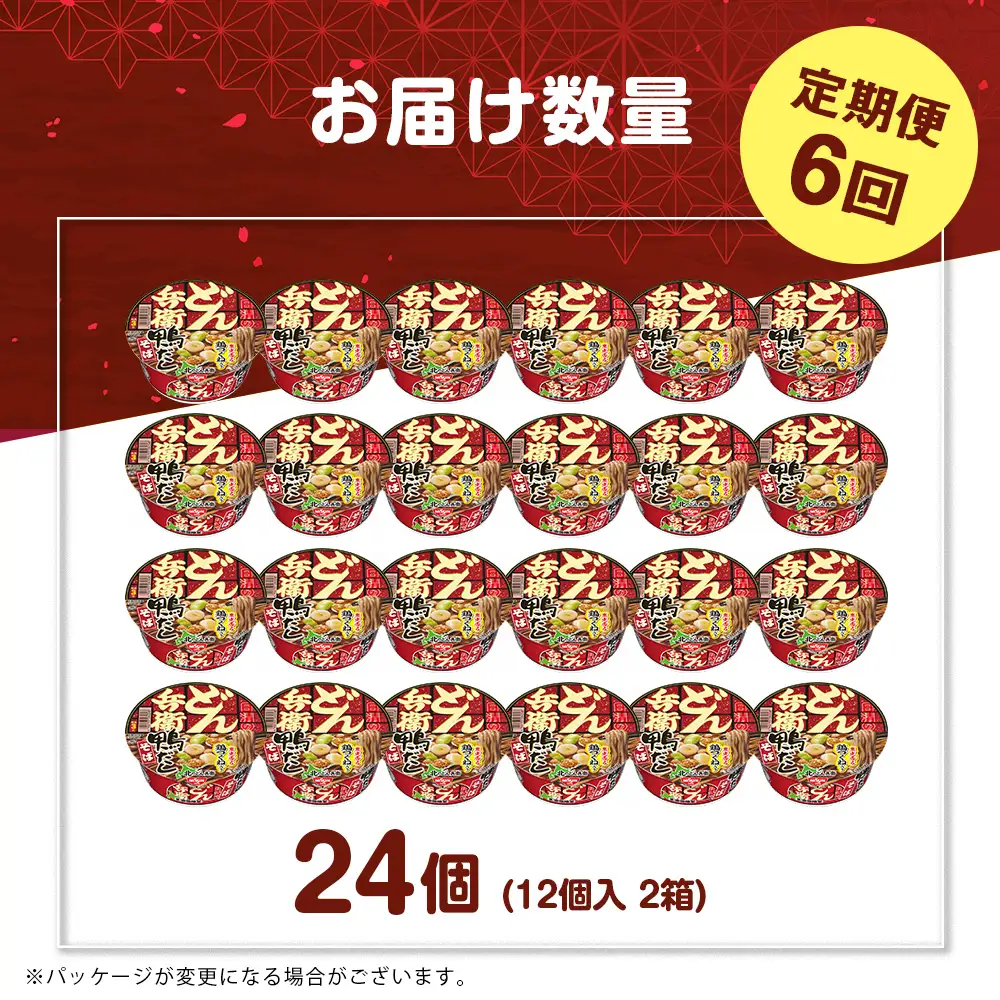 【定期便6カ月】日清 北のどん兵衛 鴨だしそば [北海道仕様]24個