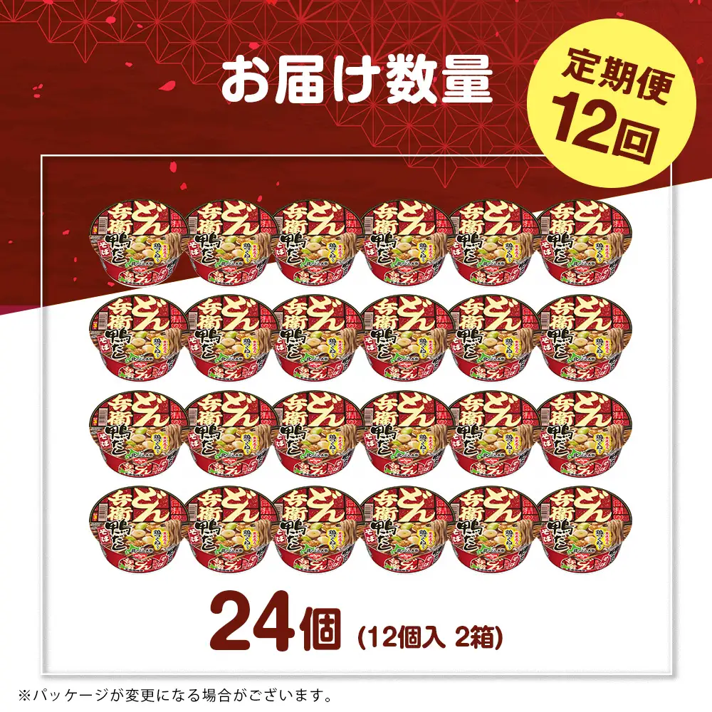 【定期便12カ月】日清 北のどん兵衛 鴨だしそば [北海道仕様]24個
