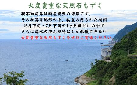 【令和7年産新物】親不知産 天然 塩もずく 400g×2袋 計800g【新潟県 糸魚川市 塩モズク 日本海 2025年産 磯の香りと歯ごたえが絶品! 石もずく 季節限定】