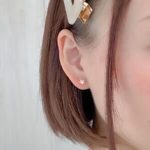 2way　ピアス　小さめ　さりげない　猫モチーフ　紫陽花　ピンク　猫好き　ミニピアス　かわいい　おしゃれ　プレゼント　ギフト　パール　あじさい　アクセサリー