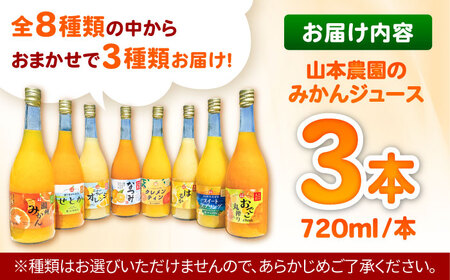 山本農園のジュース おまかせ3本セット みかんジュース / 佐賀県 / 山本農園 [41ATBT017]