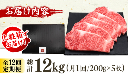 【12回定期便】サーロイン ステーキ 200g×5枚 / ステーキ お肉 牛肉 サーロイン [AFBV022]