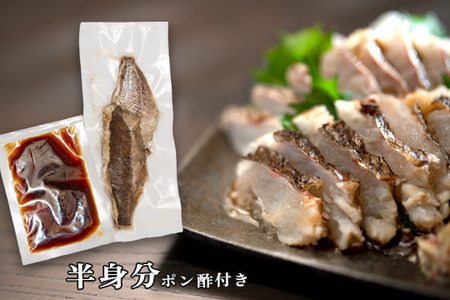 鯛の藁焼きタタキ 半身分 230g以上 真鯛 鯛 タイ 刺身 ぽん酢付 配達日指定可 高知県大月町