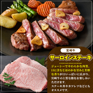 宮崎牛 サーロインステーキ(計400g・2枚) 希少部位 BBQ 牛肉 肉 ブランド牛  冷凍 国産 精肉 お取り寄せ 黒毛和牛 宮崎県 【LJ015】【ローカルブランディング株式会社】