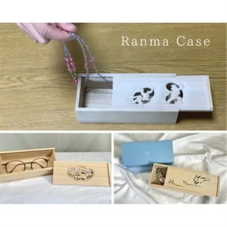 伝統的工芸品 大阪欄間彫刻 Ranma Case 鳥獣人物戯画 桐箱【1373460】