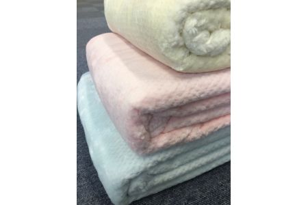 泉大津市産 マイヤー綿毛布 シングル(ロング)サイズ 無地 ベージュ 82701 BE [4638]