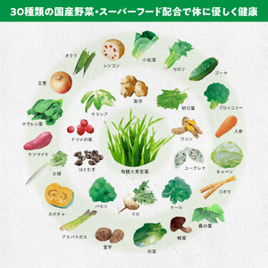 ＜2ヶ月に1度、3回送付定期便＞国産有機大麦若葉＆３０種の野菜[027Y30-T]