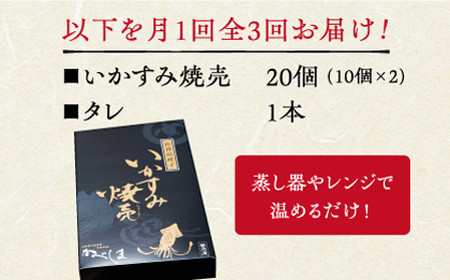 【全3回定期便】かべしまのいか焼売いかすみ焼売20個入り【呼子かべしま直売所】HCL042 いかしゅうまい焼売イカしゅうまいイカイカ焼売
