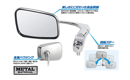 タナックス バイクミラー NA-011 バレンT．T．ミラーEX/ブラック
