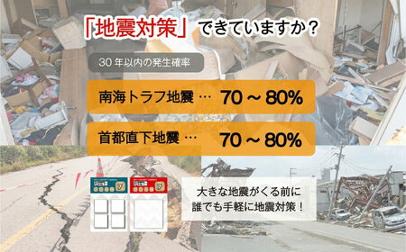 耐震マット びくとも震（大）1枚入×4セット / 家具固定 転倒防止 地震対策 防災グッズ 透明 / 稲沢市 / イイダ産業 [BMAC006]
