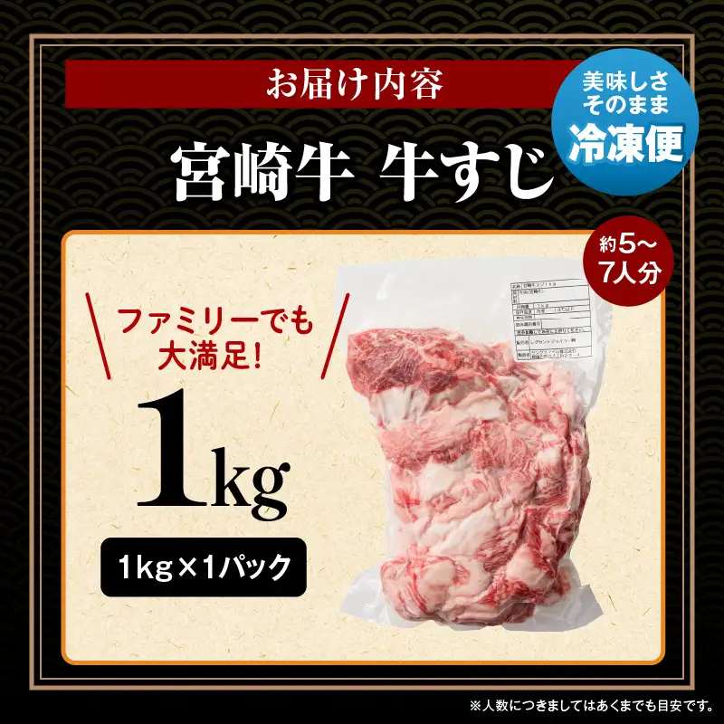 牛肉 牛すじ 牛肉[宮崎牛 1kg]