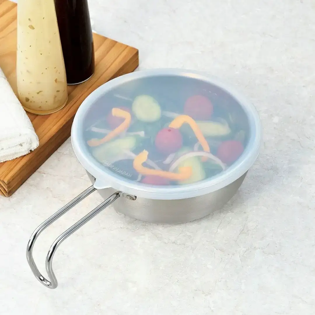 手付きボウル15cm・手付きザル・シリコン蓋付 キッチン用品 キッチングッズ ステンレス製 燕三条製 新生活 一人暮らし【011S198】
