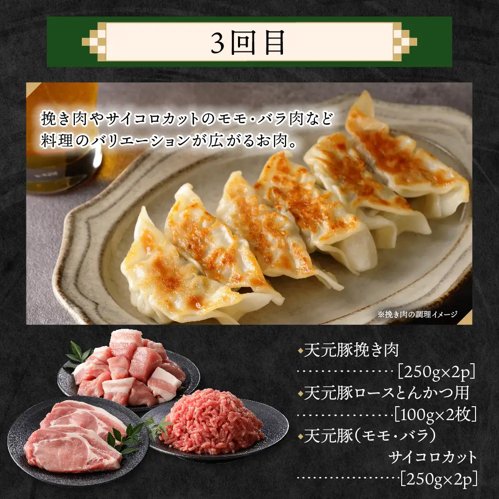 【4ヶ月定期便】 豚肉 天元豚 食べ比べ 全4回 豚肉