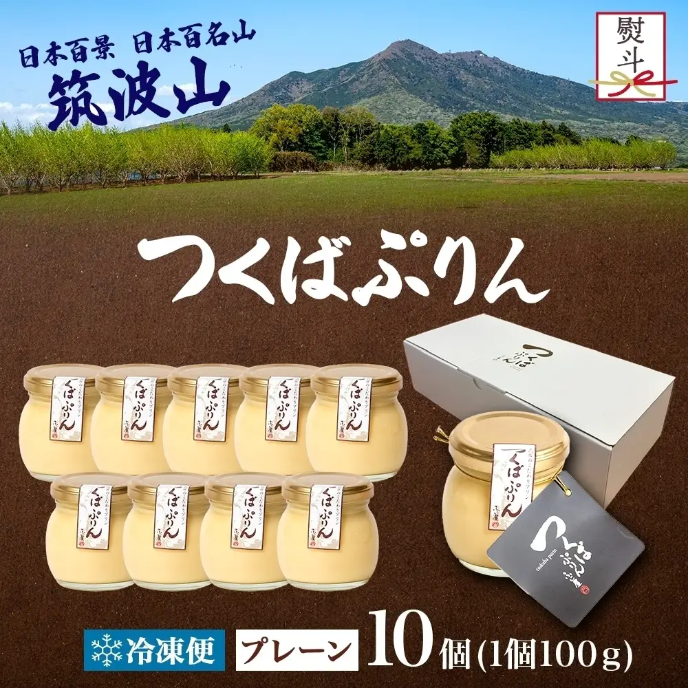 無地熨斗 つくばぷりん プレーン 10個 冷凍 プリン ぷりん 牛乳 生乳 ミルク 卵 奥久慈卵 スイーツ 贅沢 洋菓子 おやつ 冷菓 ご褒美 デザート 専門店 人気 グルメ お取り寄せ ギフト プレゼント 贈り物 贈答品 化粧箱 筑波山 つくば 送料無料 ふじ屋 茨城県 桜川市 [EW024sa]
