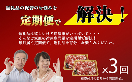 【お肉定期便】博多和牛切り落とし3回定期便（1kg×3回）計3kg[H0096T3]