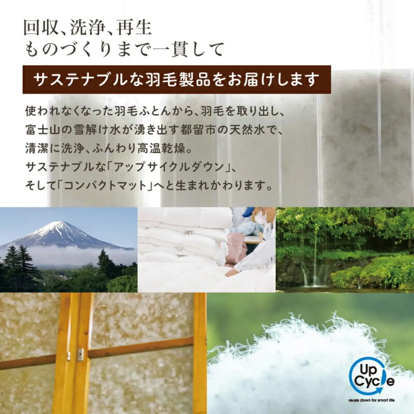 【富士新幸謹製】「サステナブルな羽毛」2WAY コンパクトマット［ラーチ］ アップサイクルダウン　サステナブルな羽毛　2WAY コンパクトマット アップサイクルダウン　コンパクトマット マット  くつろぎ 天然素材 羽毛 フロアクッション ベビー用 クッション  サステナブル　車内　アウトドア　非常時 災害用