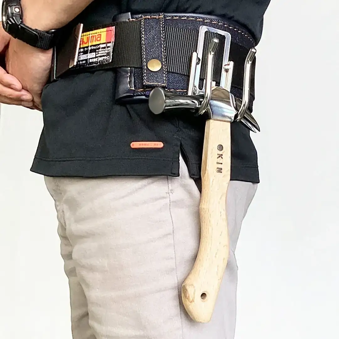 仮枠ハンマー ミラー 止無 小 蛇曲ショート 250mm ハンマー シルバー 金槌 とんかち 工具 握りやすい [マルキン印] 【036S010】