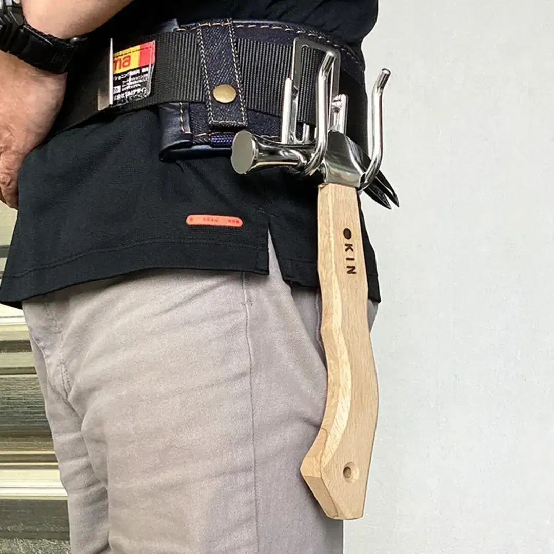 仮枠ハンマー ミラー 止無 小 角蛇曲ショート 250mm ハンマー シルバー 金槌 とんかち 工具 握りやすい [マルキン印] 【038S016】