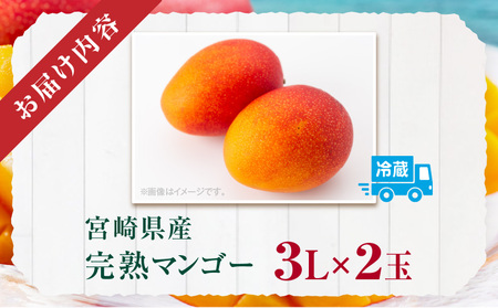 《2026年発送》【数量・期間限定】宮崎県産完熟マンゴー 3L×2玉 マンゴー 完熟マンゴー 果物