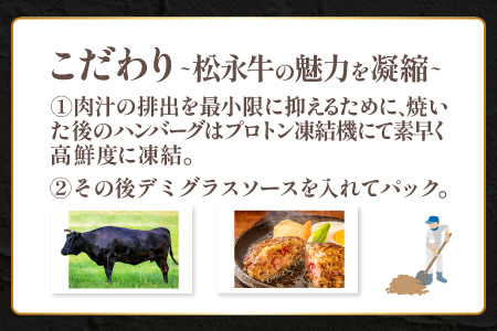 A-1200 松永牧場牛入り ハンバーグ　160g×4個