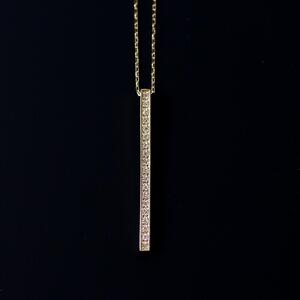 【K18イエローゴールド ラボダイヤモンドネックレス】0.095ct 19粒のラボダイヤが美しいロングネックレス 全長70cm K18-N001 ネックレス