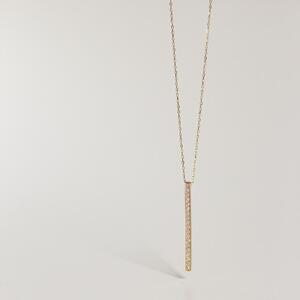 【K10イエローゴールド ラボダイヤモンドネックレス】0.095ct 19粒のラボダイヤが美しいロングネックレス 全長70cm K10-N001 ネックレス