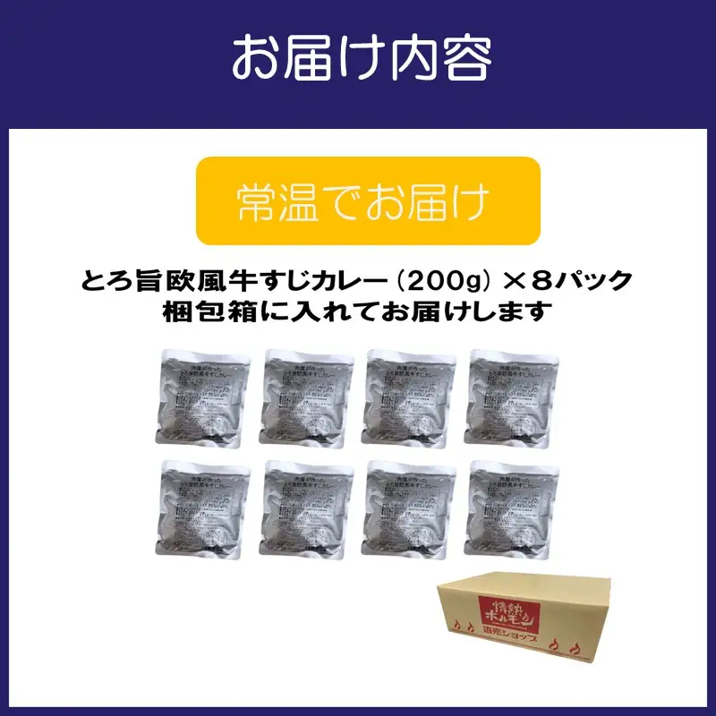 とろ旨欧風牛すじカレー（200g×8パック）【069D-011】