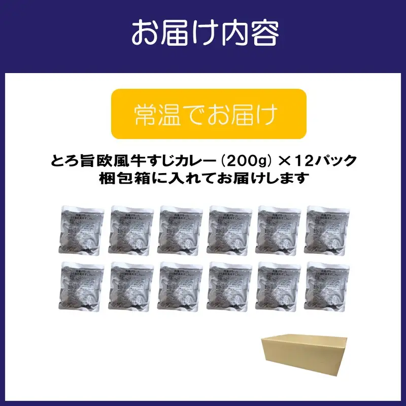 とろ旨欧風牛すじカレー（200g×12パック）【069D-013】