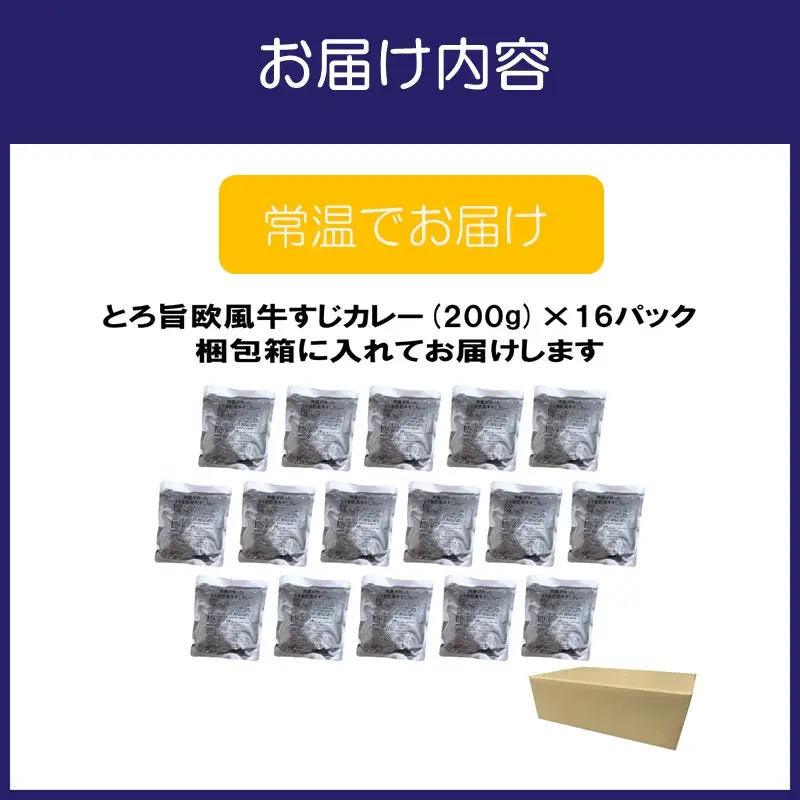 とろ旨欧風牛すじカレー（200g×16パック）【069D-014】